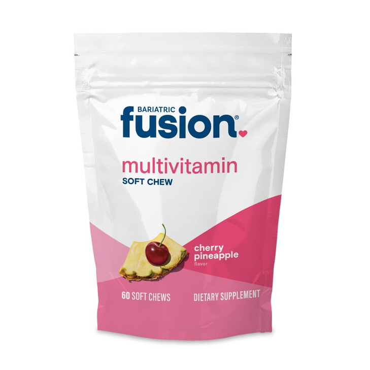 Bariatric Fusion Bariatric Multivitamin Chewable Soft Chew | Cherry Pineapple Flavor | Chewy Vitamins for Post Bariatric Surgery Patients | 60 Count