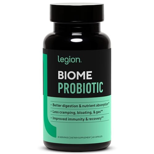 LEGION Biome Probiotic - Natural Probiotics Gut Health Supplement for Women & Men - Probiotic Nutritional Supplements Help Reduce Bloating, Cramping