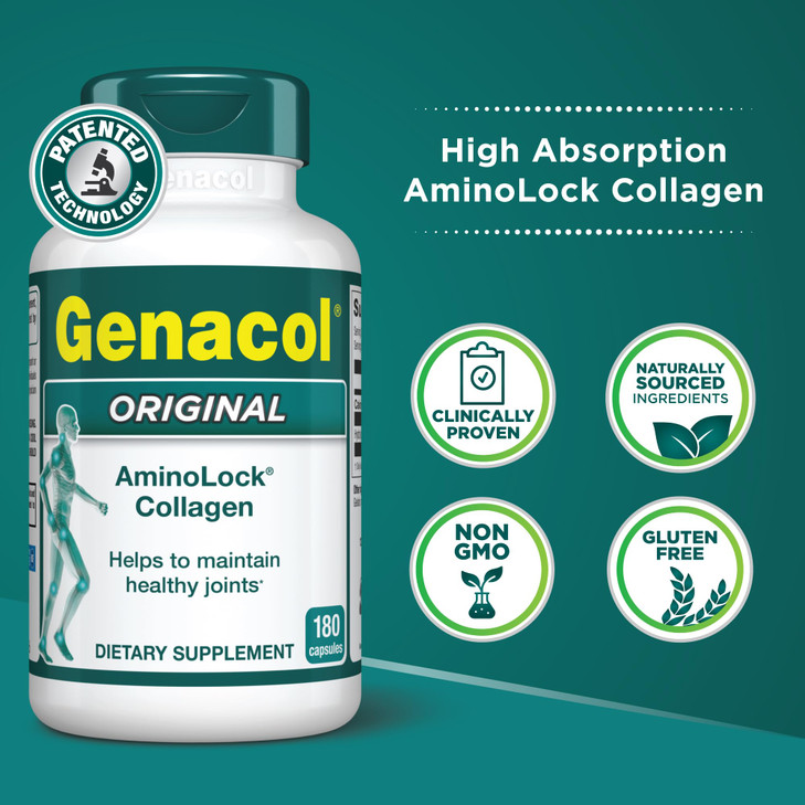 Genacol Original  Collagen Supplement with Ultra-Hydrolyzed Peptides for Joint Health Support, Value Duo-Pack, 360 Capsules (120-Day Supply)