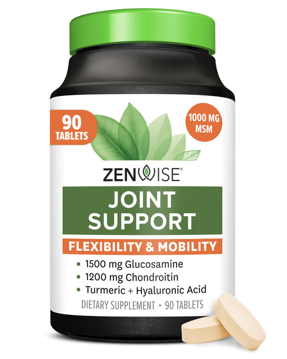 Zenwise Health Joint Support Supplement with Glucosamine Chondroitin MSM, Curcumin & Sulfate - Joint Health for Women & Men - Mobility & Flexibility