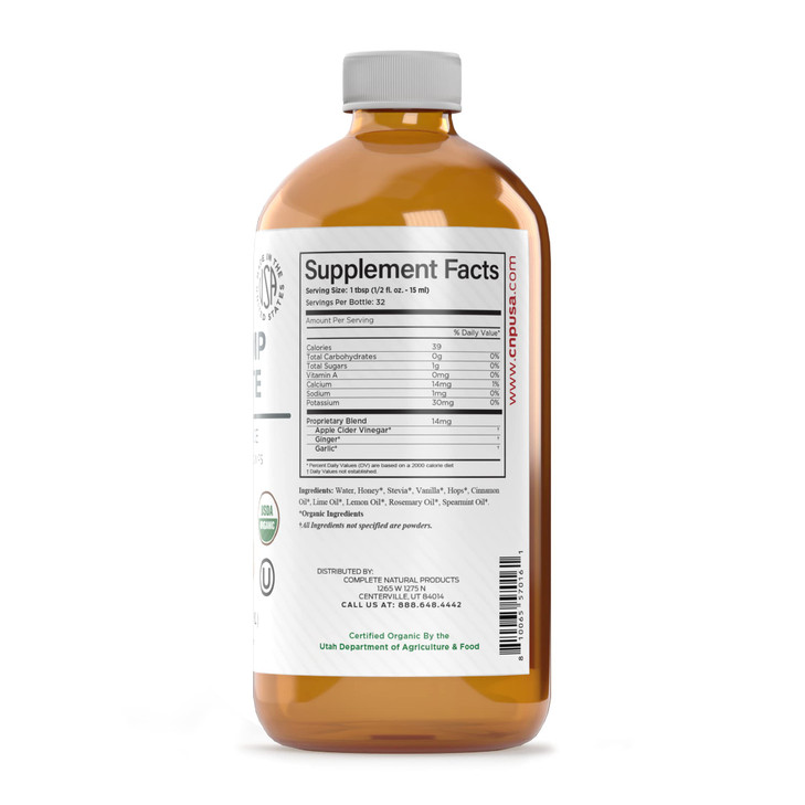 Organic Amish Leg Cramp Relief Liquid 16oz - Natural Muscle and Foot Support Supplement with Apple Cider Vinegar, Ginger, Garlic, Aloe, Fast Cramp Re