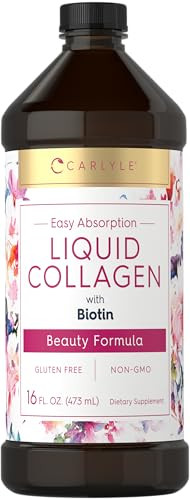 Carlyle Liquid Collagen for Women and Men | 16 fl oz | Type 1 & 3 with Biotin | Berry Flavor | Non-GMO & Gluten Free Supplement