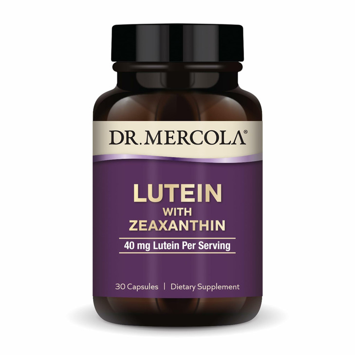 Dr. Mercola Lutein with Zeaxanthin - Supports Eye & Brain Health - Macular Carotenoids from Marigold Flower Extract - Non-GMO, Gluten-Free & Soy-Free