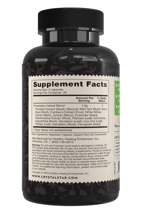 Crystal Star Bladder Strength (60 Capsules)  Herbal Urinary Tract Health and Extra Strength Bladder Control Supplement, Cranberry Extract, Pumpkin S