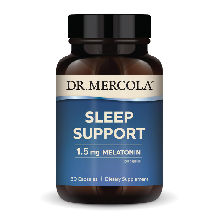 Dr. Mercola Sleep Support with Melatonin - Supports Restful Sleep & Relaxation - Melatonin with L-Theanine, 5-HTP, GABA & Chamomile - 30 Capsules - 1