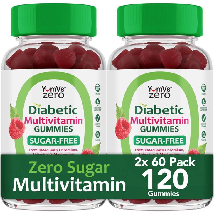 YUM-V'S Multivitamin for Women & Men  Sugar Free Multivitamin Gummies  Zero Sugar Gummy with Chromium, Thiamine & Magnesium  Keto-Friendly Daily V