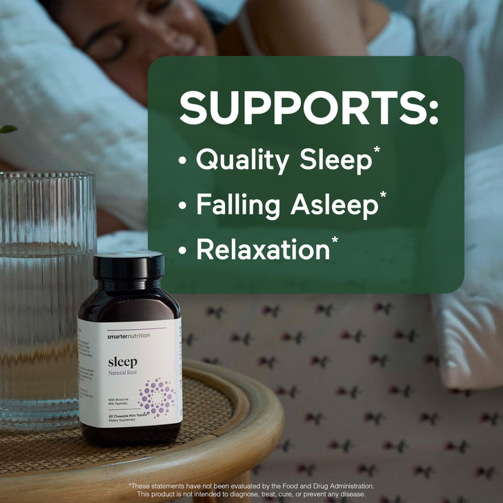 SMARTERNUTRITION Smarter Sleep Melatonin Dissolvable Tablets 4.5 mg + Natural Clinically Proven Lactium® for Sleep & Stress Support - Mint Flavor Mel