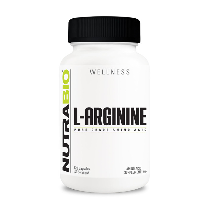 NutraBio L-Arginine Supplement, 750mg  Nitric Oxide Precursor, Supports Blood Flow, Vascular Health, and Muscle Growth- L Arginine Supplements for M