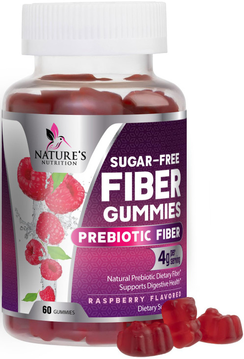 Fiber Gummies 4g - Sugar Free Gummy Fiber Supplement for Adults - Daily Prebiotic for Digestive Health & Regularity Support - Natural Plant-Based, Be