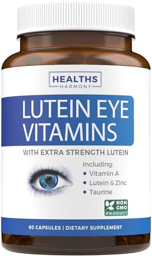 Lutein Eye Vitamins (Non-GMO) Vision Support Supplement for Tired and Dry Eyes - Maintain Vision Health with Zinc & Powerful Bilberry, Milk Thistle,