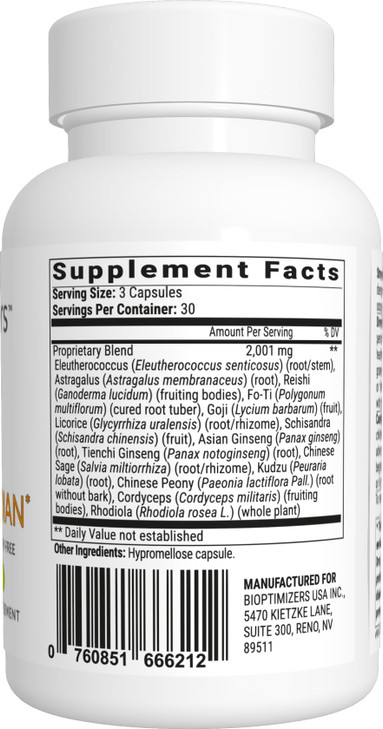 BIOptimizers Stress Guardian  Stress Relief Capsule  Rest Support Management - 90 Capsules