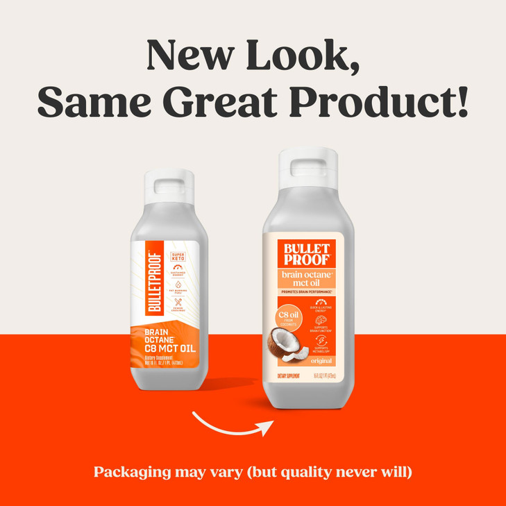 Bulletproof Coconut Brain Octane C8 MCT Oil, 16 Ounces, Premium Keto Supplement for Sustained Energy, Brain and Body Fuel, Unflavored, Add to Coffee