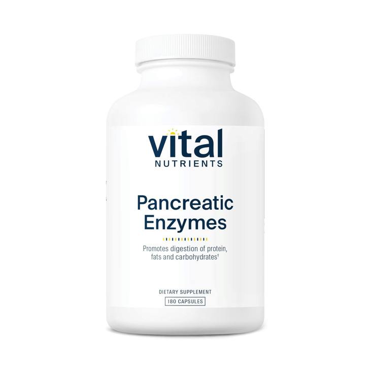 Vital Nutrients Pancreatic Enzymes 1000mg (Full Strength) - Pancreatin Digestion Supplement with Protease, Amylase & Lipase - Digestive Enzymes - Glu