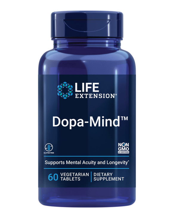Life Extension Dopa-Mind, Dopamine Support Supplement, Supports Cognitive Performance, Healthy Dopamine Production, Gluten-Free, Non-GMO, Vegetarian