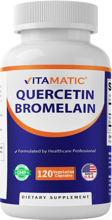 Vitamatic Quercetin with Bromelain  120 Vegetarian Capsules.