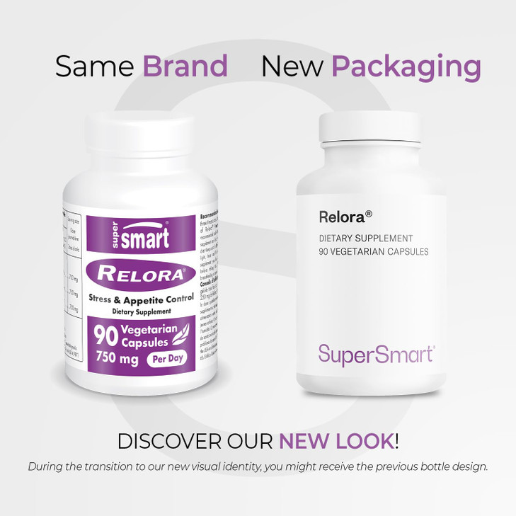 SuperSmart Relora 750mg per Day - Magnolia Officinalis & Phellodendron Amurense Extract Supplement | Non-GMO & Gluten Free - 90 Vegetarian Capsules