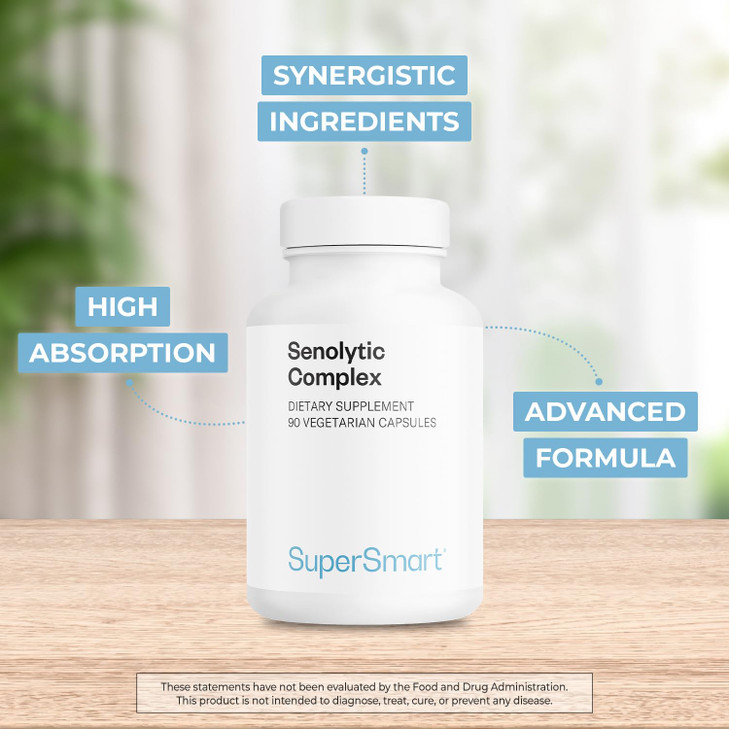 Supersmart Senolytic Complex (Advanced Formula) - with Fisetin, Quercetin, Bromelain - Patented Ingredients - Senolytic Supplement | Non-GMO & Gluten