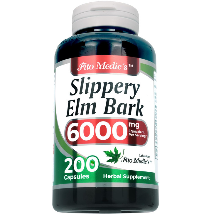 FITO MEDIC'S Lab Slippery Elm Bark Supplement, 200 Capsules, Herbal Formula