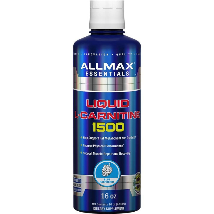 ALLMAX Nutrition Liquid L-Carnitine 1500 Miligrams, Blue Raspberry, 16 oz (473 ml)