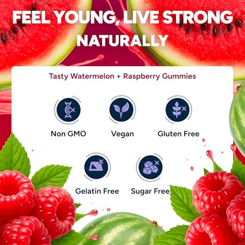 Sugar-Free Resveratrol Gummies - Potent Anti-Aging Antioxidant - Resveratrol Supplement to Support Digestive & Immune Health - Natural Herb for Cell