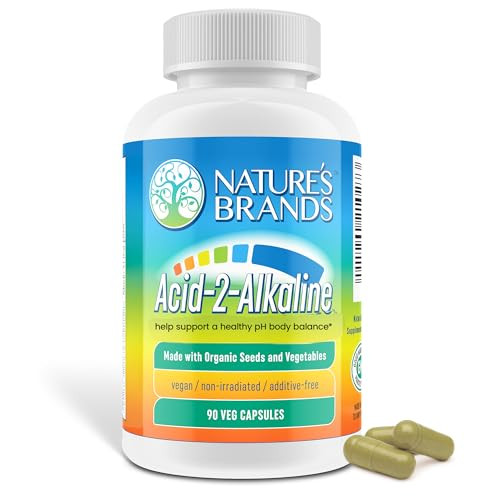 Natures Brands Acid-2-Alkaline Supplements for Energy, Digestion & Immunity - pH Balance & Detox Support with Turmeric, Bilberry, Barley Grass & Bur