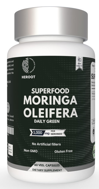 Organic Moringa Capsules | Green Moringa Leaf Supplement for Energy, Metabolism & Immune Support  60 Capsules, Natural Superfood