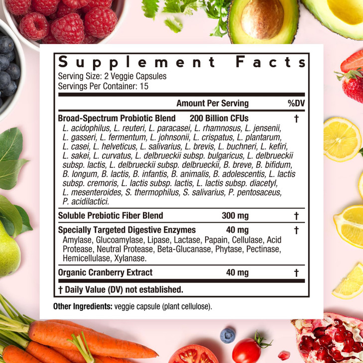 Doctor's Recipes Probiotics for Women, 200B CFUs 36 Strains, with Prebiotics, Enzymes & Cranberry, Vaginal Urinary Digestive & Immune, Shelf Stable,