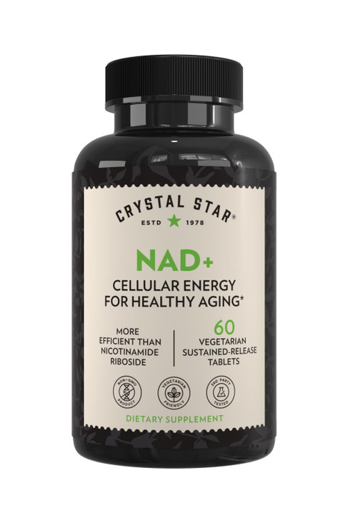 Crystal Star NAD+ (60 Tablets) - Patented NAD for Cellular Energy & Healthy Aging - Clinically-Proven More Efficient Than Nicotinamide Riboside - 30