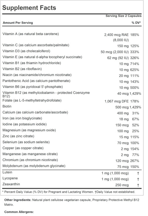 ANDREW LESSMAN Prenatal Essentials 360 Capsules - Complete Prenatal Vitamins for Women, No Additives, Nutrients for Womens Pregnancy, Postnatal-Folat