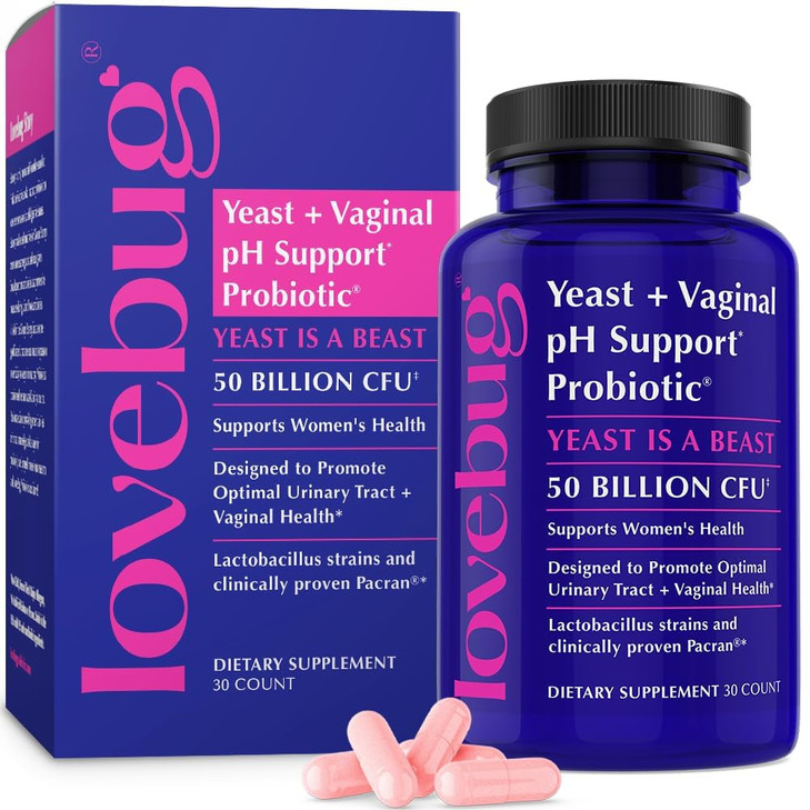 LOVEBUG Probiotics for Women with Pancran®  Multi-Strain Probiotic Supporting UTI, BV, Odor & PH Balance - Vaginal Probiotics for Womens Intimate Fl