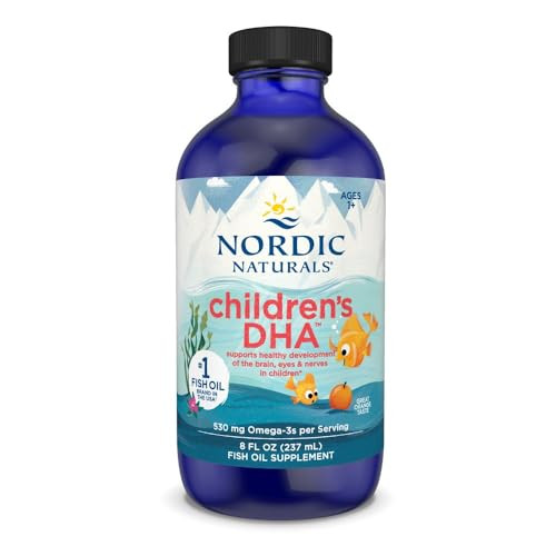 Nordic Naturals Childrens DHA, Orange - 8 oz for Kids - 530 mg Omega-3 with EPA & DHA - Brain Development & Function - Non-GMO - 96 Servings