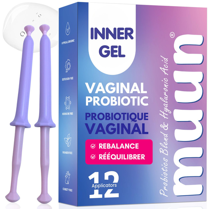 Muun Women's Vaginal Probiotics I Yeast Infection & BV Treatment Pack 12 I Vaginal Moisturizer for Dryness & Promote pH Balance I Feminine Odor Elimi