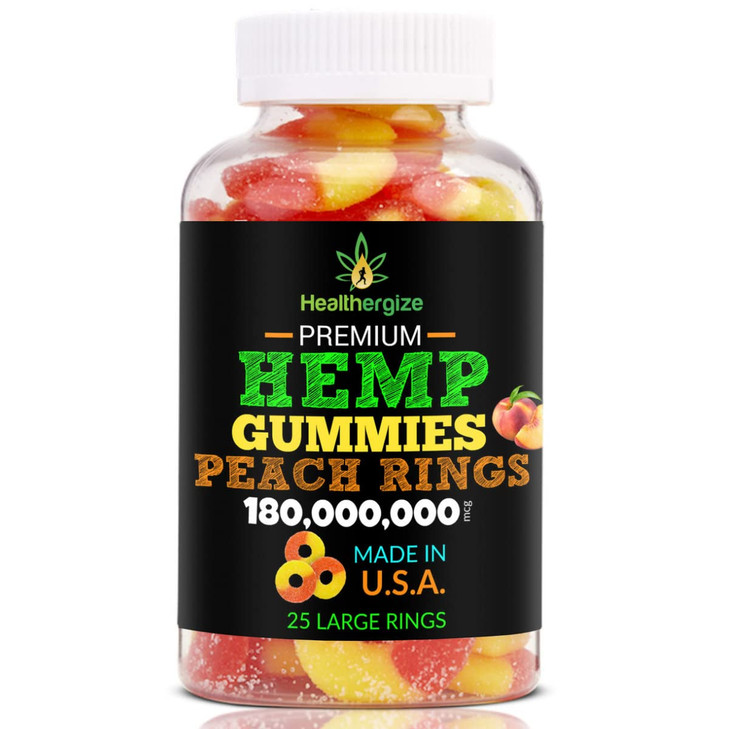 2PACK Hemp Gummies-Fresh Delicious Gummy Peach-for Sleep, Calm and Relax, Back-Premium Hemp Oil Gummy Edibles, Natural Hemp Party-Made in USA
