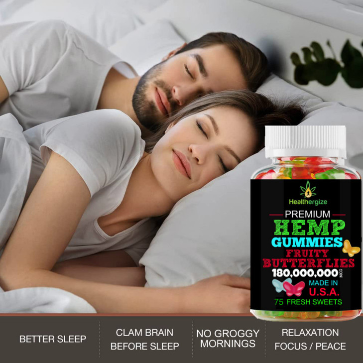 3PACK Hemp Gummies Premium Fruity Butterflies-for Sleep, Calm, Relax, Back-Natural Hemp Party-Made in USA