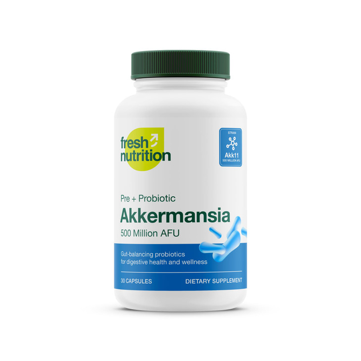 Akkermansia Muciniphila Probiotic 500M AFU for GLP-1 Production - Pre + Probiotic Supplement - 30 Capsules