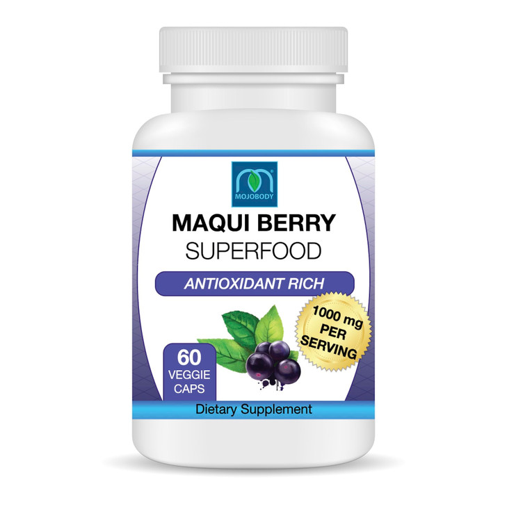 MOJObody Maqui Berry Capsules, Maqui Forza Rich in Antioxidants, 1000mg per Serving, 60 Veggie Capsules