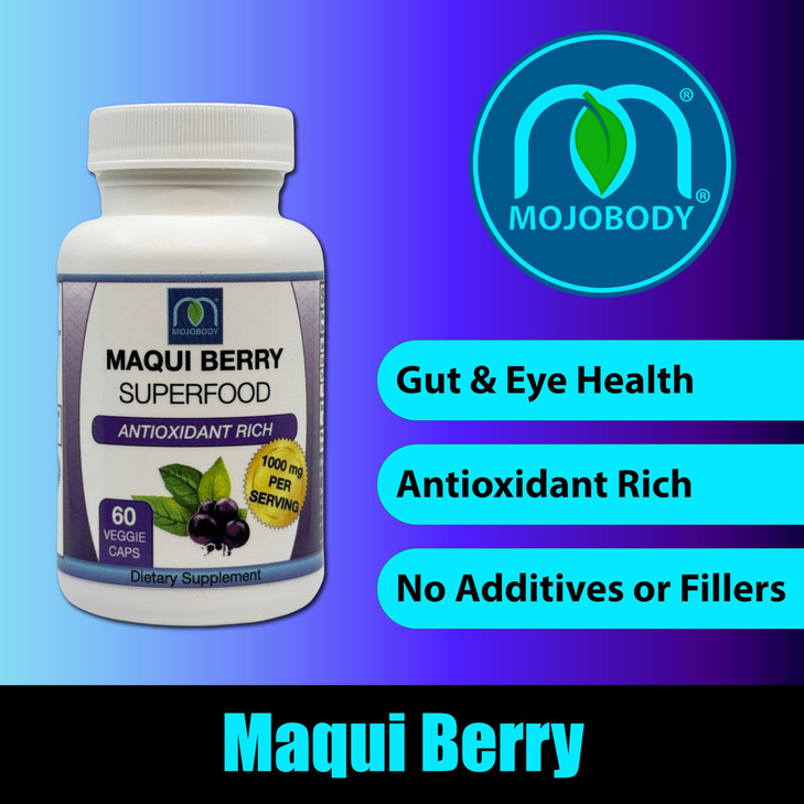MOJObody Maqui Berry Capsules, Maqui Forza Rich in Antioxidants, 1000mg per Serving, 60 Veggie Capsules