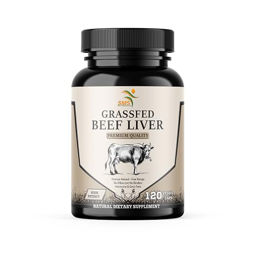 Grass Fed Desiccated Beef Liver Capsules (120 Pills, 480-500mg Each) - Natural Iron, Vitamin A, B12 for Energy - Humanely Pasture Raised Undefatted W