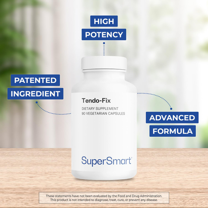 Supersmart - Tendo-Fix 750 mg Per Day - Increases Joint Mobility with Collagen | Non-GMO & Gluten Free - 90 Vegetarian Capsules