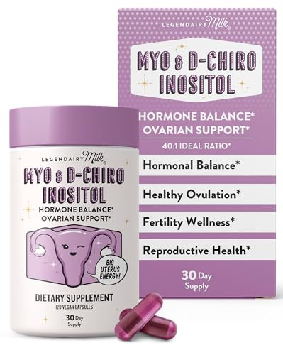 Legendairy Milk Pure Inositol Supplement - Myo Inositol and D-Chiro Inositol Capsules - Ideal 40:1 Ratio - Ovarian & Fertility Support for Women - 30