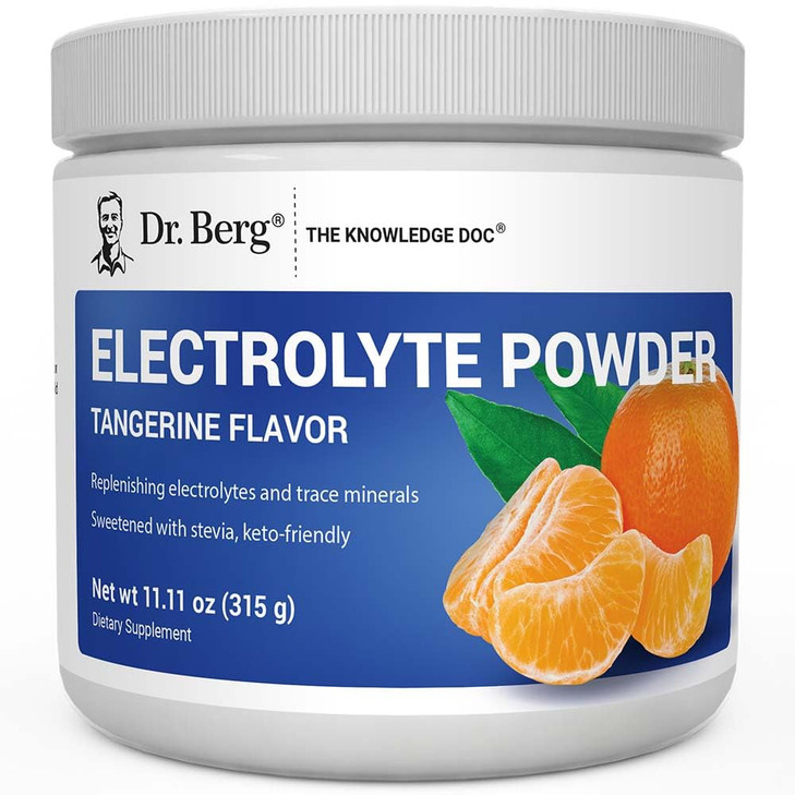 Dr. Berg Zero Sugar Hydration Keto Electrolyte Powder - Enhanced w/ 1000 mg of Potassium & Real Pink Himalayan Salt (NOT Table Salt) - Tangerine Flav