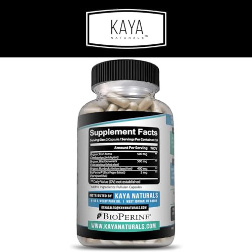 Kaya Naturals Sea Moss - Mobility Supplement for Men and Women - with Burdock Root, Irish Moss, Bladderwrack, and BioPerine - for Mobility Health and