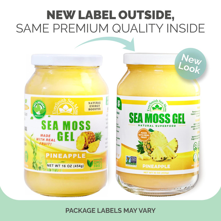 EverSmith Organics - Wildcrafted Irish Sea Moss Gel | Made in USA | Rich in Vitamins & Minerals | Sea Moss Gel Raw | Nutritional Supplement | Pineapp