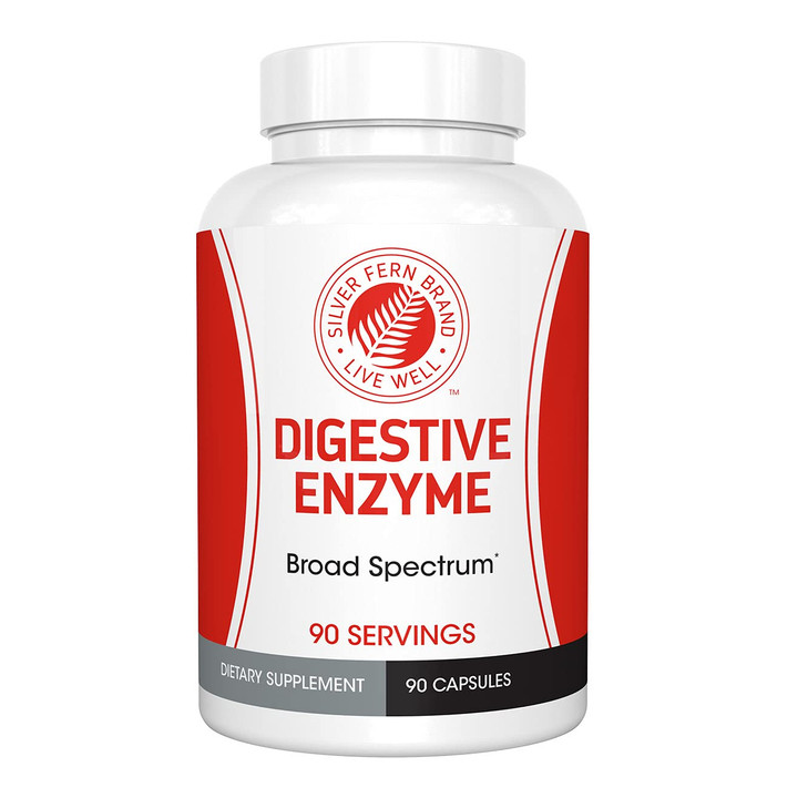 Silver Fern Brand Ultimate Digestive Enzyme Supplement - 1 Bottle = 90 Capsules - High Potency, Multi Enzyme - Digestive Comfort & Food Tolerance - H