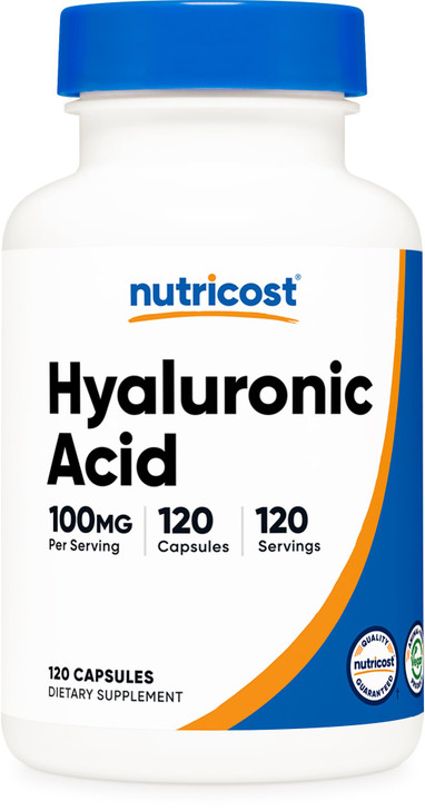 Nutricost Hyaluronic Acid Capsules 100mg,120 Vegetarian Capsules - Gluten Free, Non-GMO