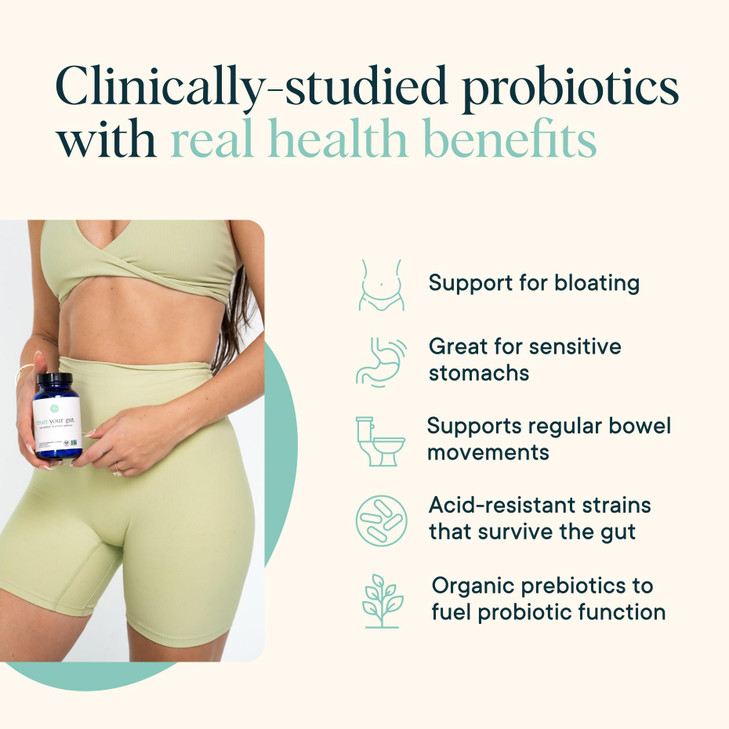 Ora Organic Probiotics with Prebiotics for Digestive Health 16 Billion CFU - Trust Your Gut - Strains - Acidophilus Lactobacillus Breve Bifidum Lacti