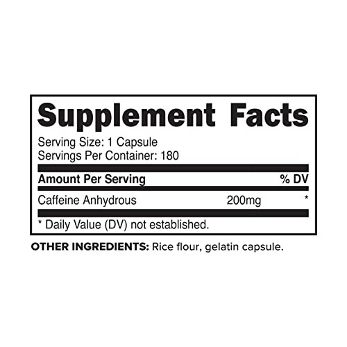 Primaforce Caffeine Pills 200mg, 180 Capsules