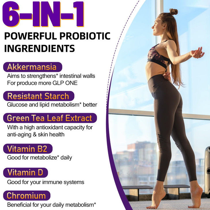 Akkermansia Supplement - 300 Billion AFU Akkermansia Muciniphila, Akkermansia Probiotic for Women & Men, for Boost , Digestive, Gut, Immunity, Enhanc