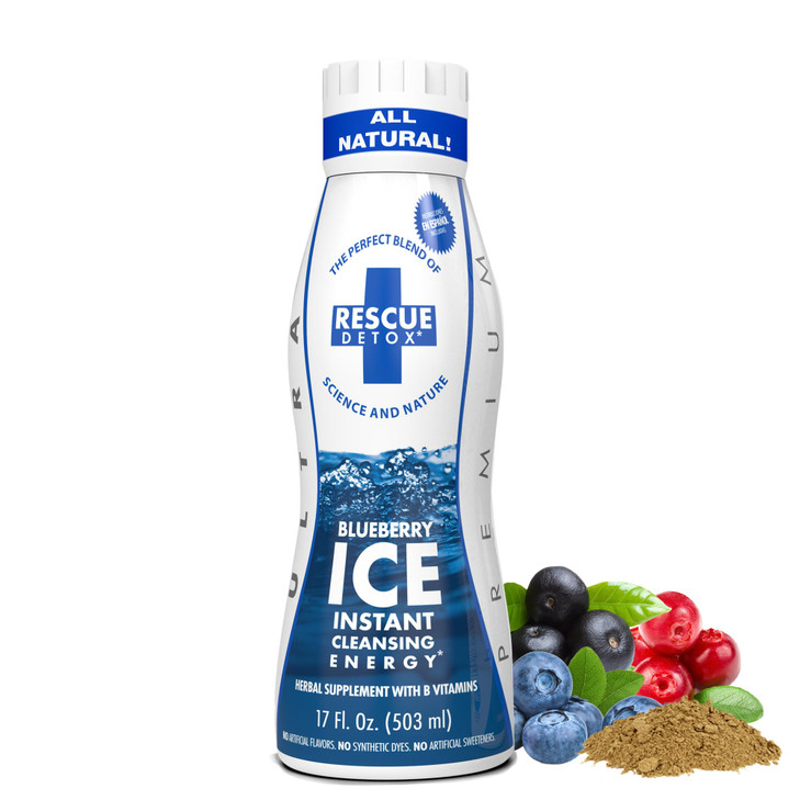 Rescue Detox ICE - Blueberry Flavor | Maximum Strength (32oz) (17oz, Blueberry)