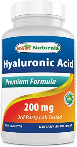Best Naturals Hyaluronic Acid 200 mg 120 Tablets (Non-GMO, Gluten Free) - Promotes Youthful Healthy Skin & Healthy Joint Function (120 Count (Pack of